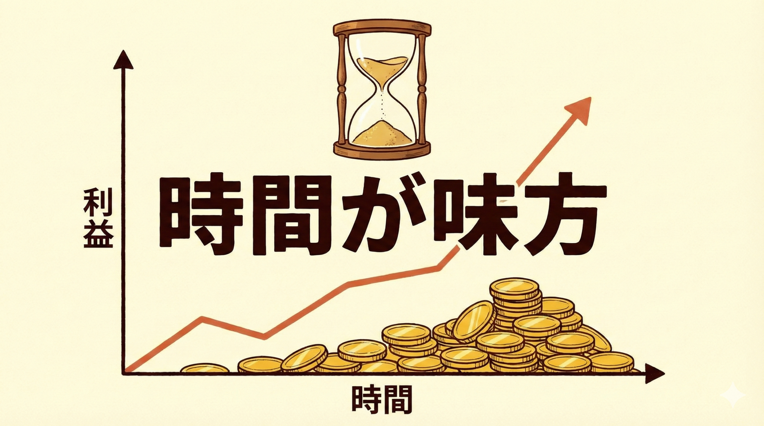 「時間」が味方になるイメージ図